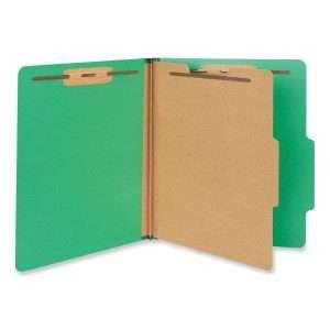 Universal Pressboard Classification Folders, Letter, Emerald Green, Box of 10