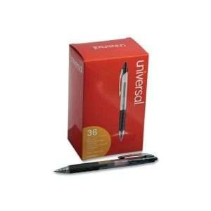 Universal Retractable Comfort Grip Gel Pens, Black, Box of 36
