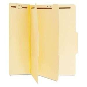 Universal Six-Section Classification Folders, 2 Dividers, 2" Expansion, Letter Size, Manila, 15/Box